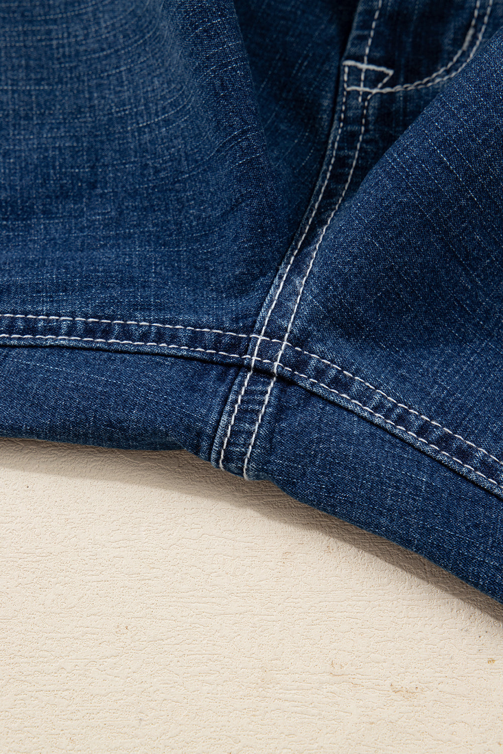 Sail Blue Stitched Waist Detail Loose Cuffed Jeans Dear-Lover Dropshipping